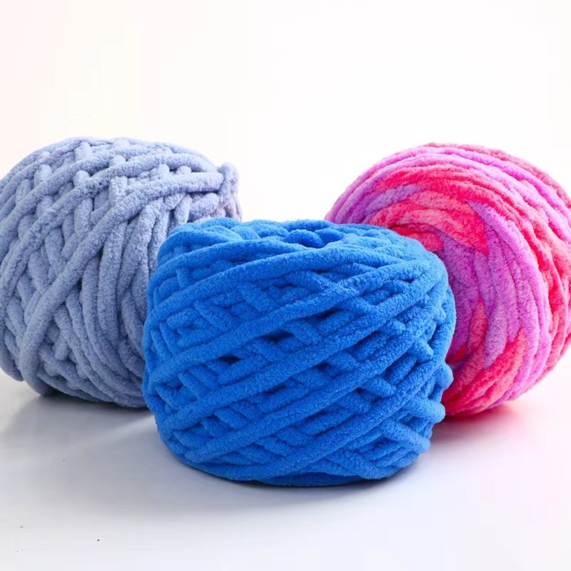 100g ice thread 7mm coarse wool group crochet slippers doll scarf chenille group thread hand woven foreign trade wool