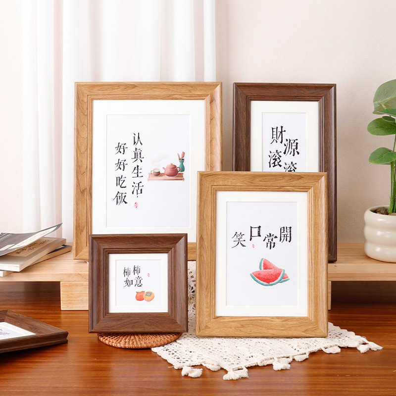 American retro square small photo frame table 5 inch 6 inch 7 inch 8 inch 10 inch A4 oil painting calligraphy mounting frame wholesale