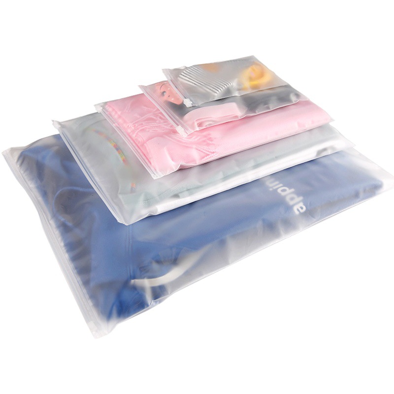 pe frosted zipper bag underwear clothing packaging bag spot wholesale plastic Ziplock bag socks packaging bag