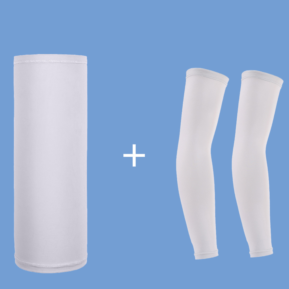 Picture of Cross-border Lycra Ice Silk Sleeves Sports Outdoor Riding Sunscreen Sleeves Nylon Real Ice Silk Hood Mask Set