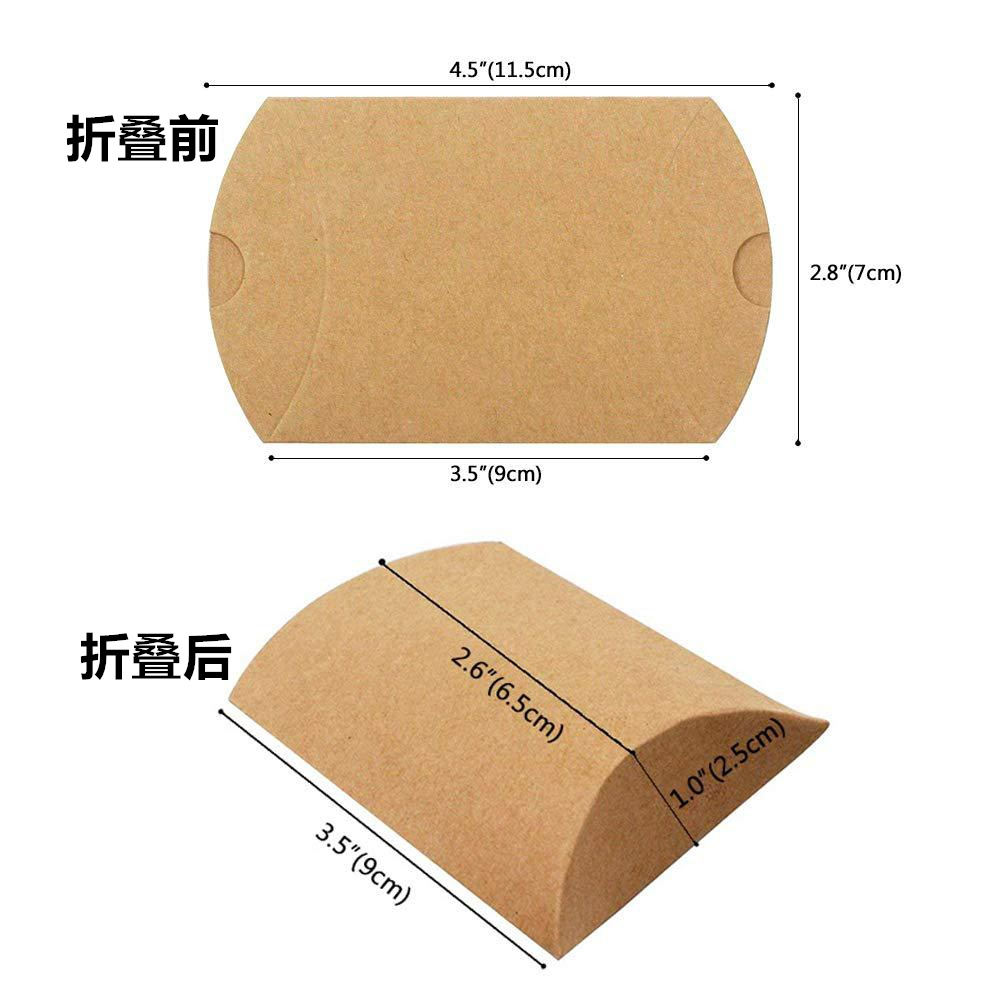 Picture of Kraft Paper Pillow Candy Box Cross-border Style with Hemp Rope Kraft Card White Card Black Card Packaging Box Wedding Party Birthday