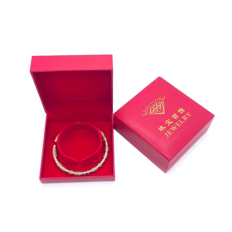 Red Mesh Pattern Bracelet Box Wedding Jewelry Packaging Box Ticket Pattern Plastic Box Handstring Box Gold Bracelet Box