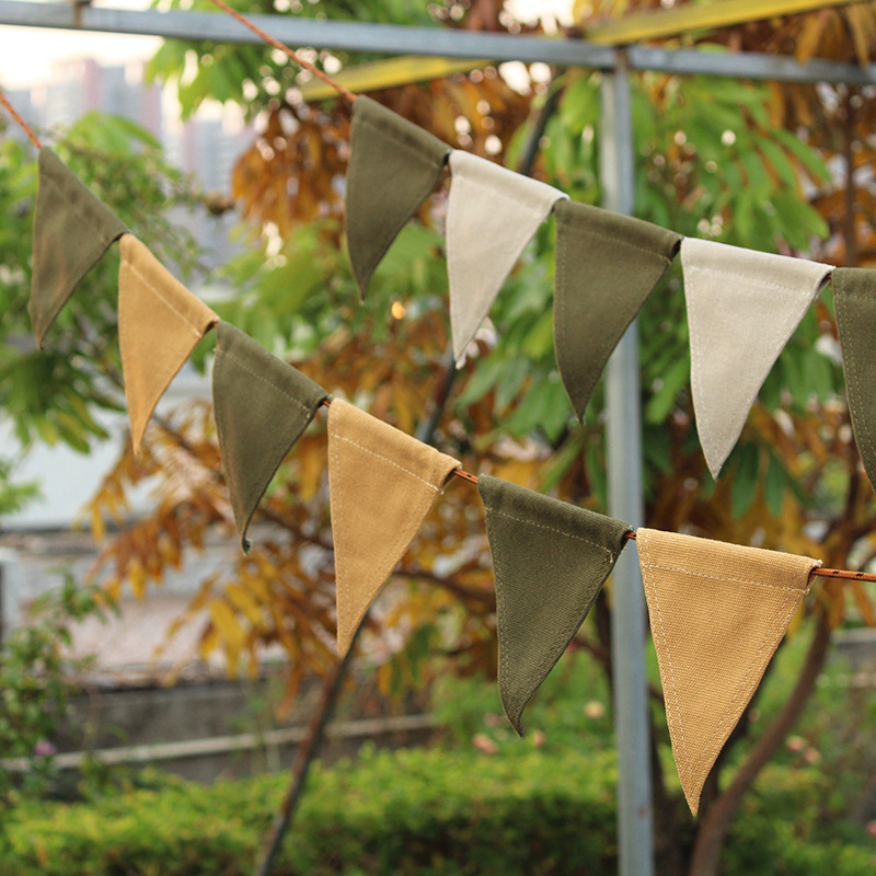 Simple Outdoor Camping Canvas Triangle Colorful Flag Camping Atmosphere Decorative Scene Hanging Flag Canopy Hanging Triangle Colorful Flag