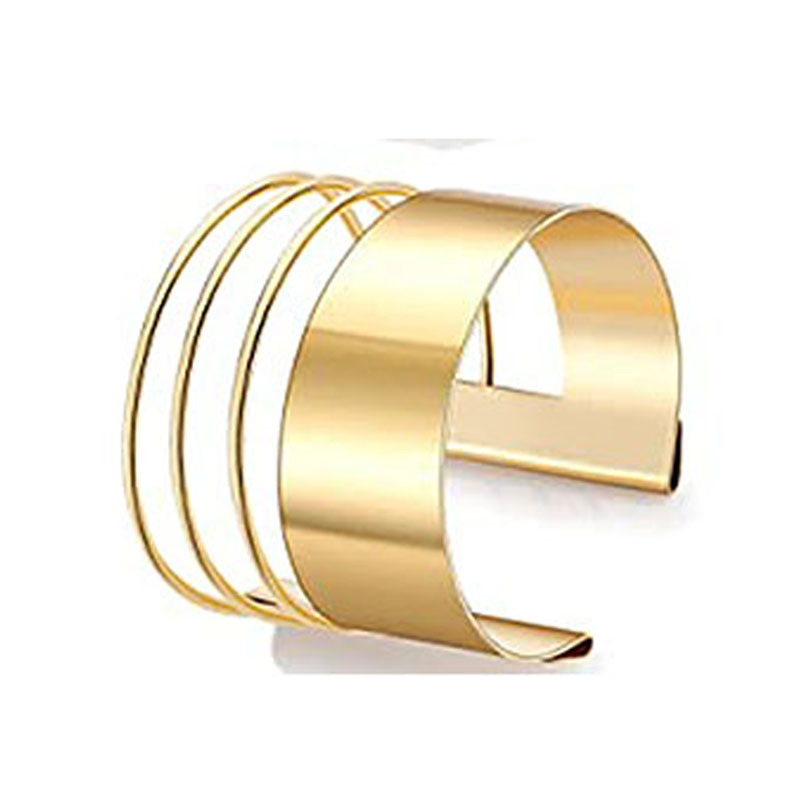 Picture of Cross-border Hot Selling European and American Kwa Hollow Metal Pattern Iron Open Bracelet Personalized Wire Punk Bracelet Set