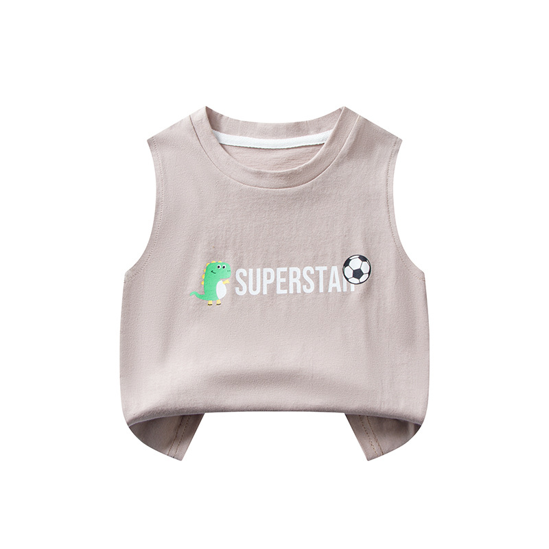 Picture of Children's Waistcoat Cotton Girls Boys Baby New Summer Sweatshirt Wholesale Summer Thin Sports Sleeveless T-shirt
