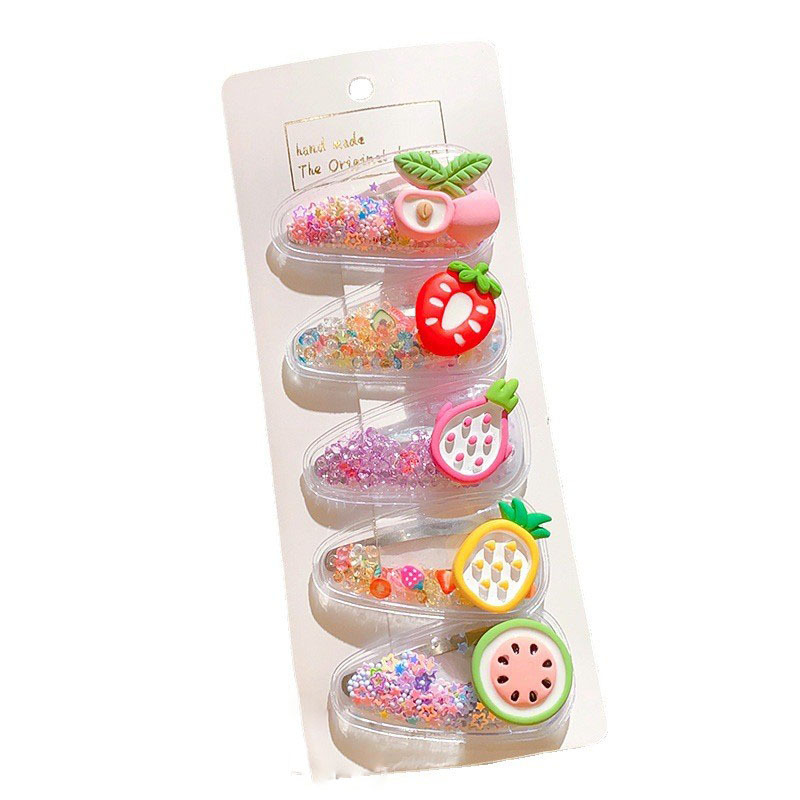 Picture of Children's Hairpin Girls' Headwear Side Side Bangs Clip Kids Baby's quicksand Clip Princess Cute Broken Hairpin bb Clip