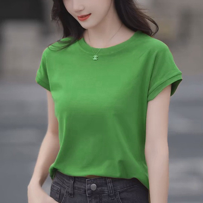 Picture of Feifei Sleeve T-shirt Women's Short Sleeve 2025 New Design Sense Niche Fashionable Slimming European Style Crewneck Top for Women