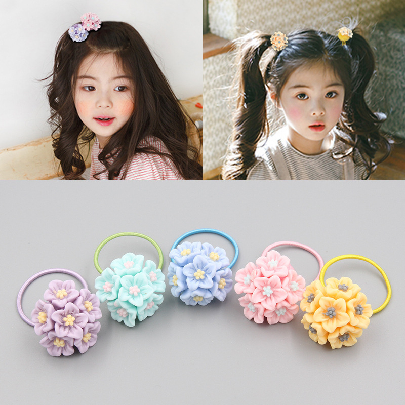Children's Hair Ring Cute Princess Flower Hair Rope Baby Girl's Head Flower Little Girl's Hair Strap Hair Accessories Headwear