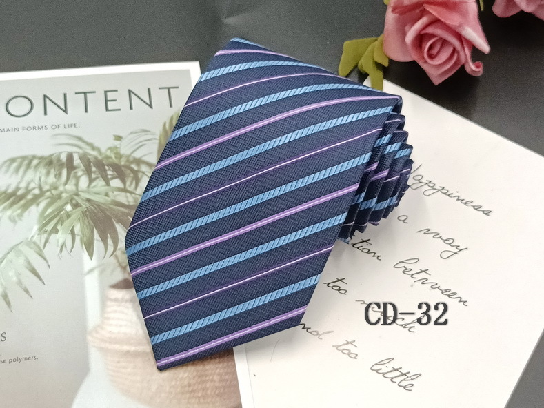 Picture of Manufacturer in stock men's business tie 8cm hand-punched professional formal wear interview striped tie men's Jacquard polyester silk