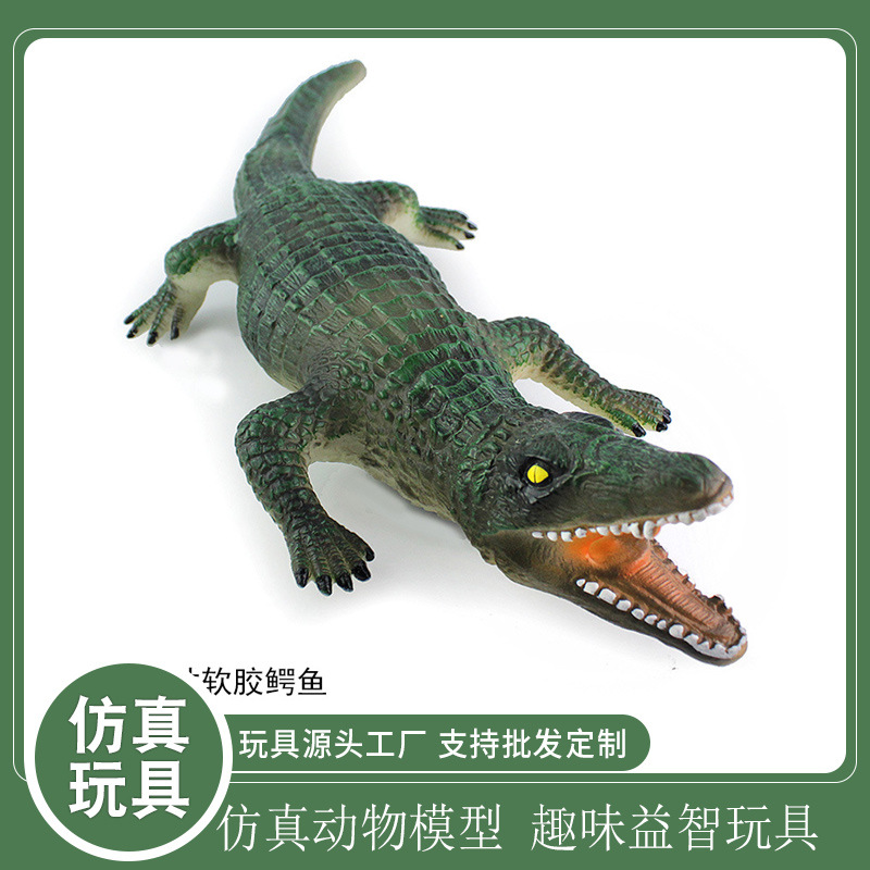 Picture of Simulation Crocodile Large Crocodile Model Soft Rubber Large Crocodile Simulation Model Toys Children's Toys Night Market Stall
