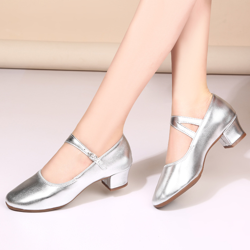 2025 New Women's Shoes silver Dance Shoes Women Latin Dance Shoes Square Dance Shoes Dance Shoes Soft Sole Dance Shoes Women's Single Shoes