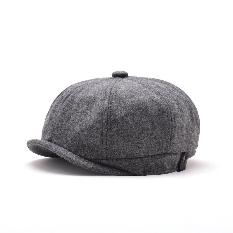 Picture of Retro spring and autumn casual wool British octagonal hat men's peaked cap beret men's trendy autumn and winter girls' newspaper Children's hat