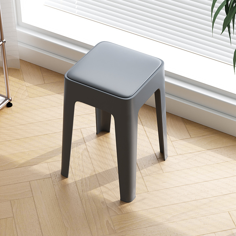 Picture of Internet celebrity plastic stool for home use thickened, stackable, modern simple high bench, soft stool, sturdy and durable for backup