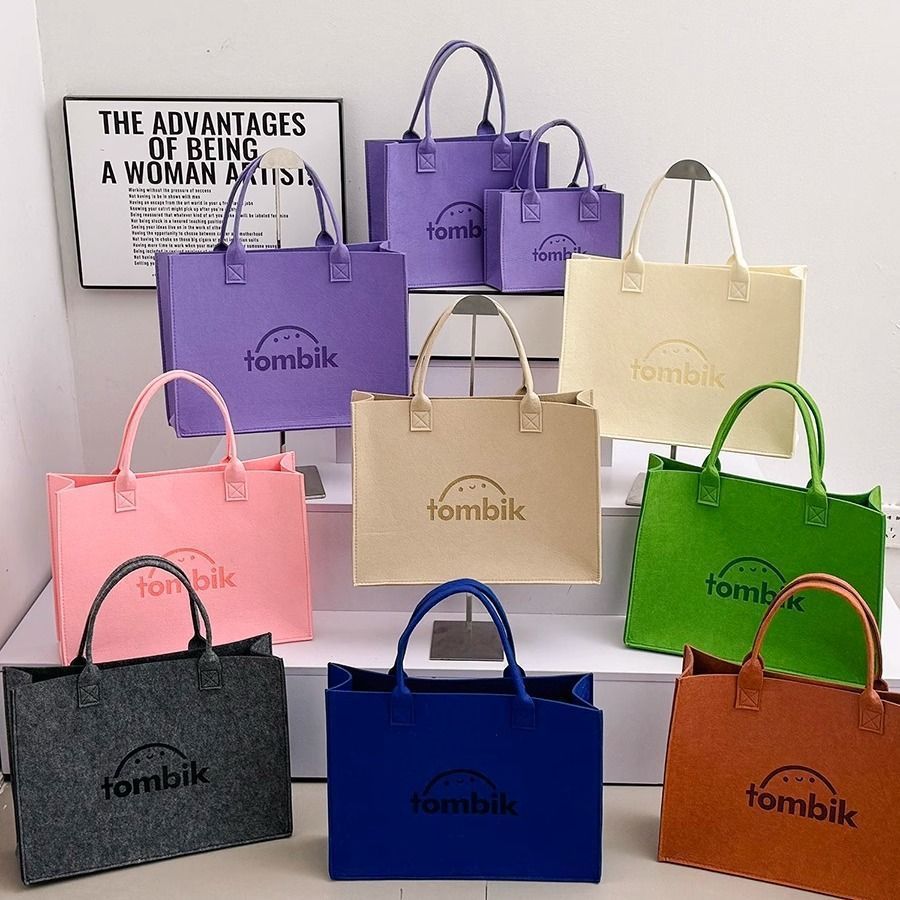 Felt Shopping Bag, Portable Mommy Bag, Simple, Versatile, Fashionable, Large-Capacity Gift Handbag