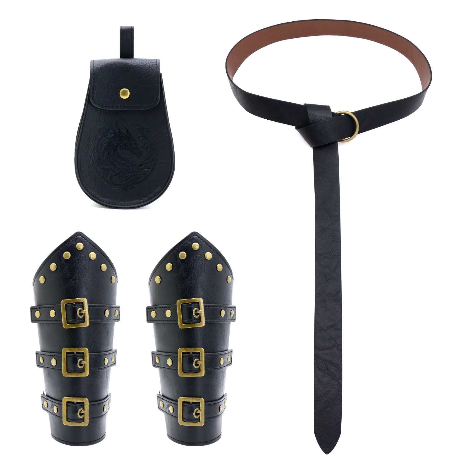 Picture of Cross Border Medieval Viking Renaissance Belt Retro Wrist Bracer Halloween cosplay Dress Up Waist Bag