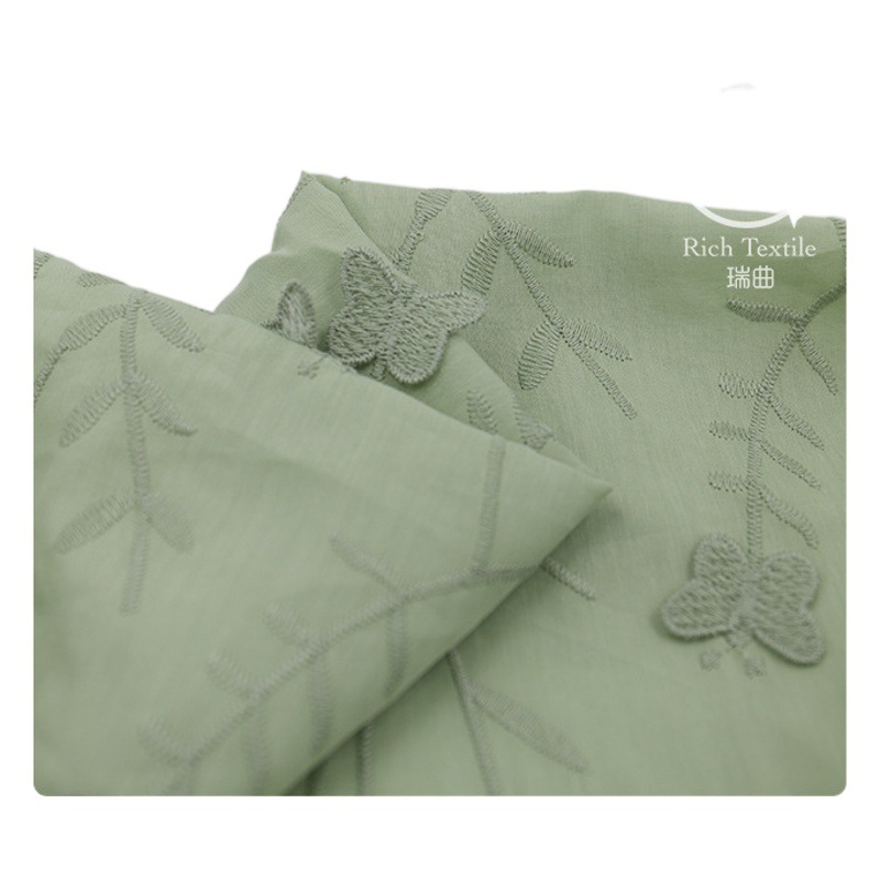 Butterfly Three-dimensional Embroidery Spring and Summer Embossed Texture Tencel Cotton dress Shirt Clothing Designer Fabric