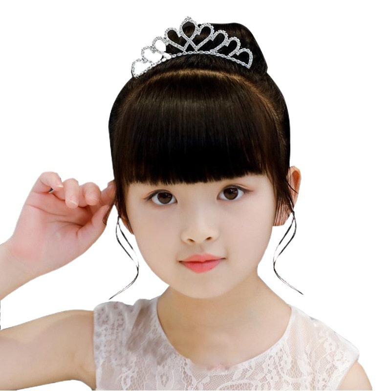 Children's Crown Hairband Princess Headwear Little Girl Hairpin Flower Girl Shining Rhinestone Crown Performance Headwear