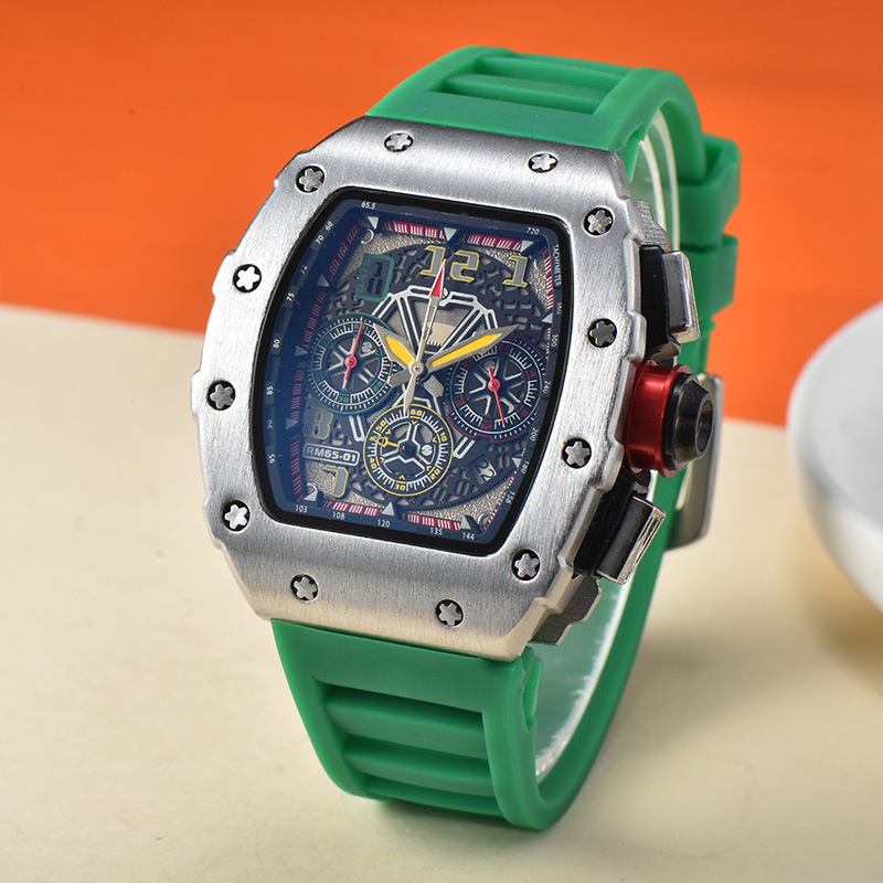 Picture of 2025 New Foreign Trade Men's Quartz Watch Multi-Functional Six-Pin Barrel-Shaped Fashion Hollow Business Watch Wholesale