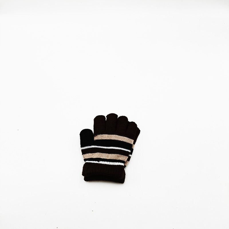 Picture of Cross-border e-commerce outdoor striped double-layer thick new warm gloves children's children manufacturers small batch of autumn and winter Korean version