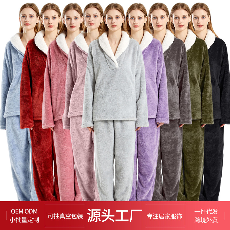 2025 New Winter Christmas Foreign Trade Amazon Explosions Thickened Women's Independent Station Pajamas suit