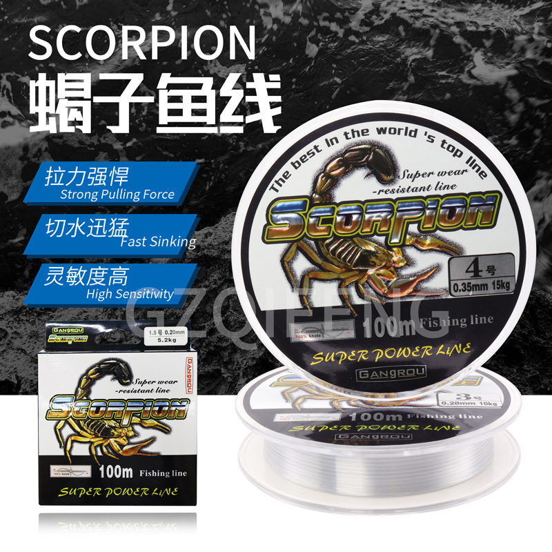 Mainline Scorpion Nylon Line 100m Strong Tensile Fishing Line Original Fishing Line Sea Rod Long Casting Rod Line Wholesale