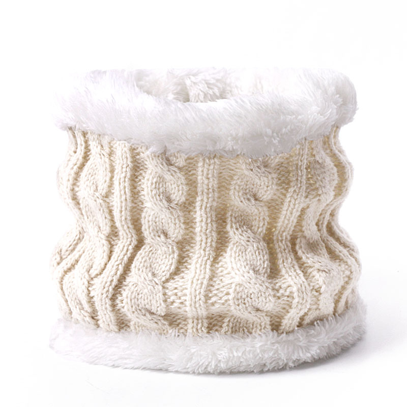 Picture of Winter Children's Neck Hat Two-Piece Pompom Baby Baby Knitted Hat Warm Wool Fleece-Lined Thickened Neck Set