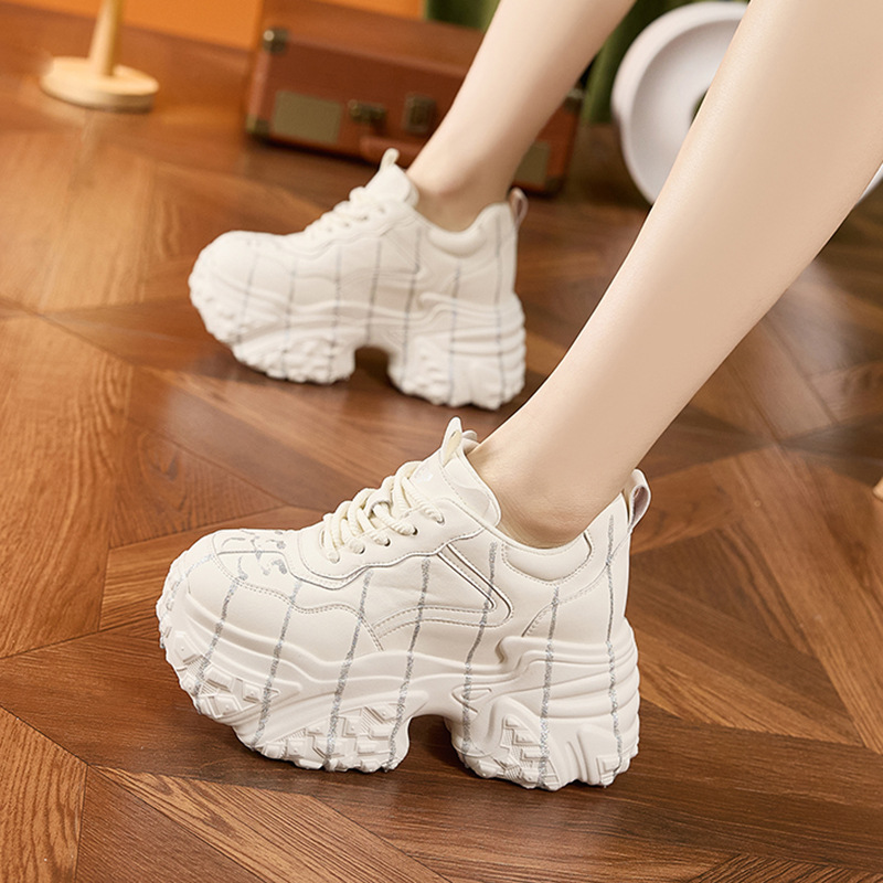 Thick-soled Torre Shoes Women's 2025 Spring New Style Small Inner Height Increasing Women's Shoes Fashion All-match Casual sneaker