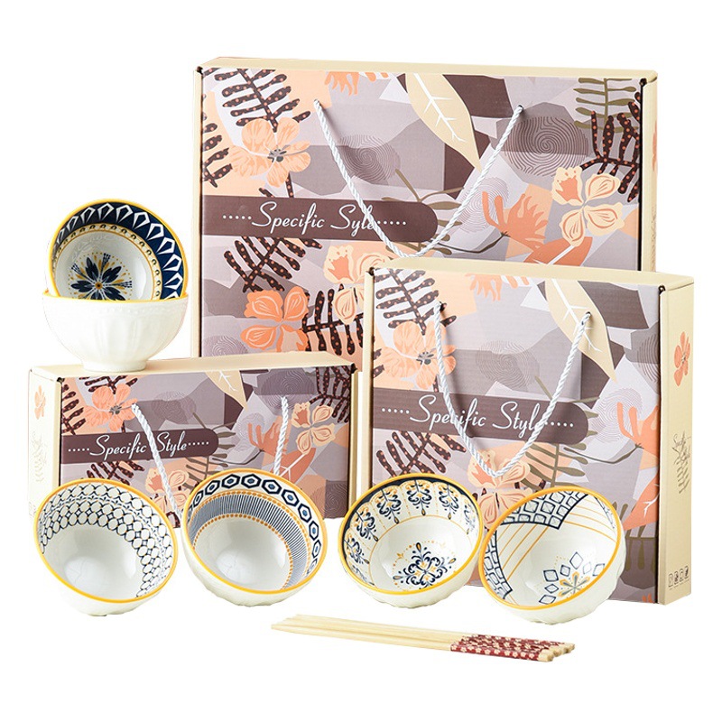 seabed ceramic set combination housewarming gift logo gift box Group business companion set