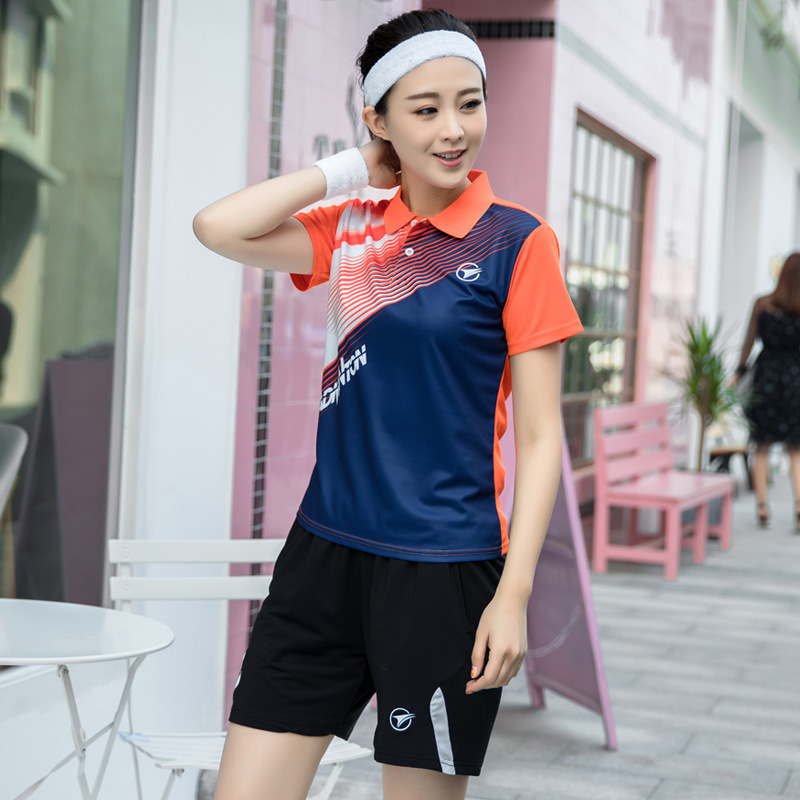 Picture of Badminton clothing men's suit women's running fitness sportswear short-sleeved T-shirt breathable quick-drying spring and summer one-piece delivery