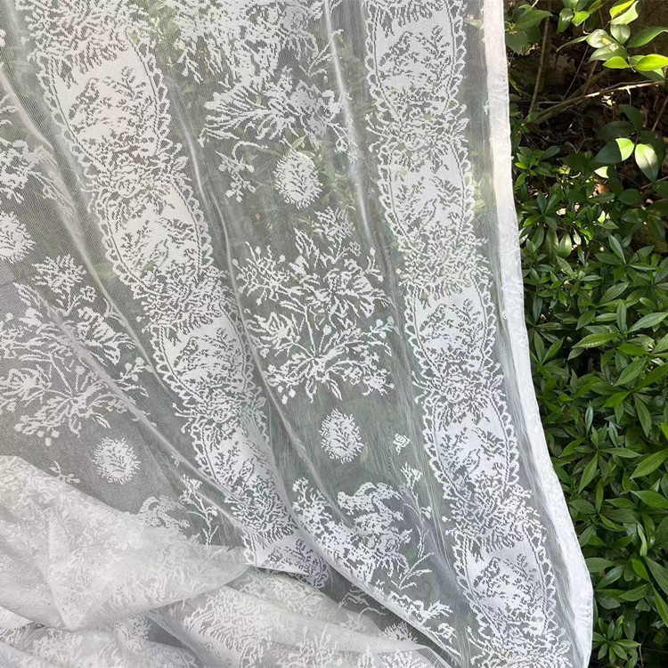 White European Bird Flower Warp Knitted Lace Window Screen Curtain Door Curtain Tablecloth Cabinet Curtain Cross-border Supply Wholesale