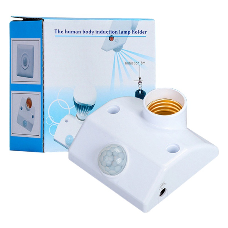 Infrared Human Body Sensor Lamp Holder E27 Lamp Holder Corridor Corridor Intelligent Delay Control Surface Mounted Lamp Holder Wholesale