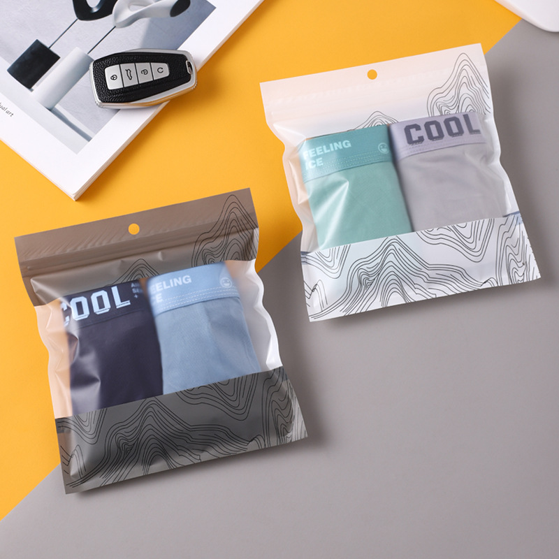 High-end underwear packaging bag transparent matte clothing sealed zipper bag socks jewelry packaging ziplock bag wholesale