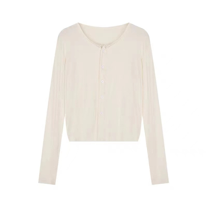 Picture of Niche Long-sleeved Sunscreen Black Cardigan Jacket Women's Early Spring Thin All-match Loose Casual Slim-fit Short Top