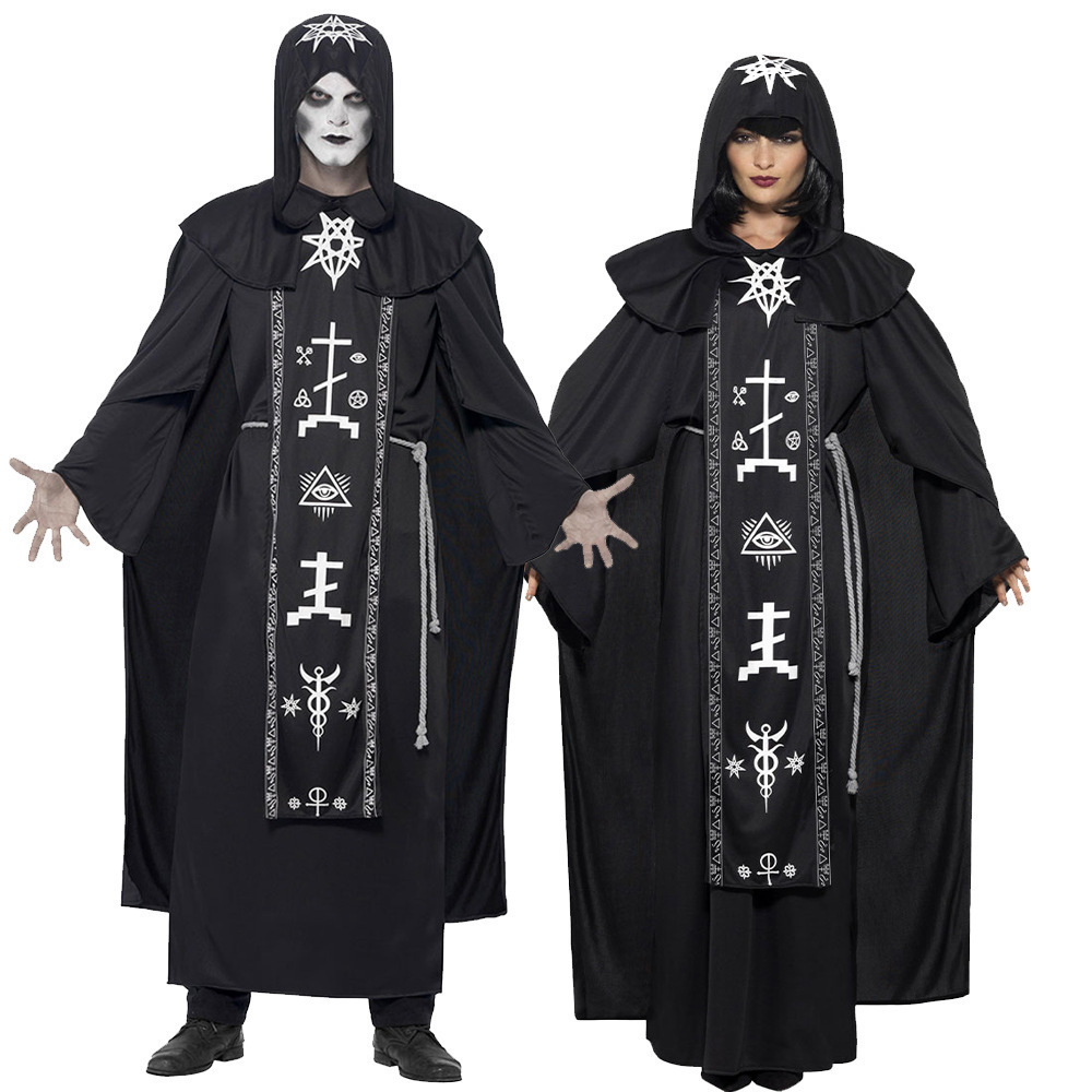 2023 New Halloween Costume Cosplay Couple Wizard Robe Costume Sorcerer Vampire Show Costume
