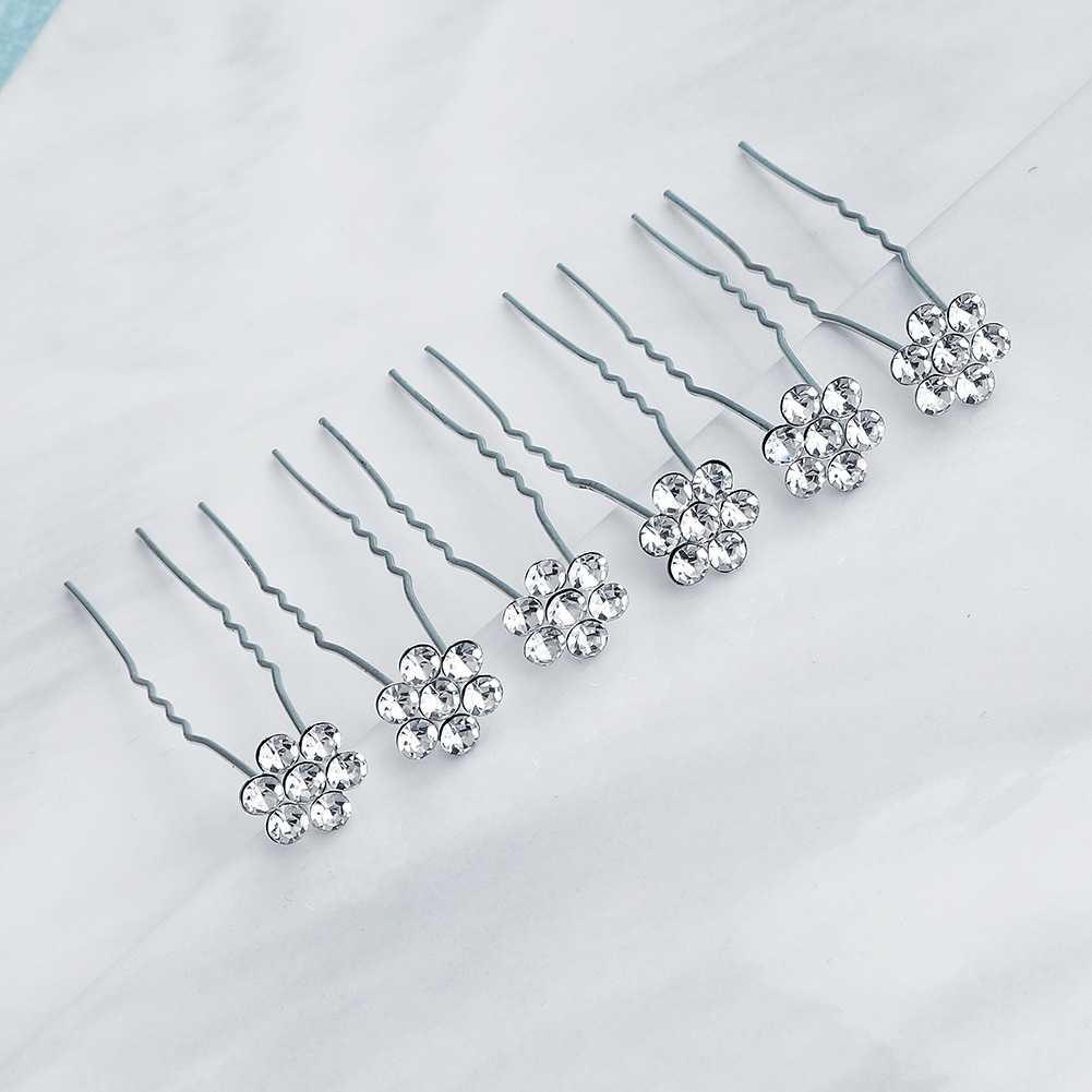 Picture of Wedding accessories wholesale European and American simple new bridal hairpin pearl rhinestone pin wedding dress accessories