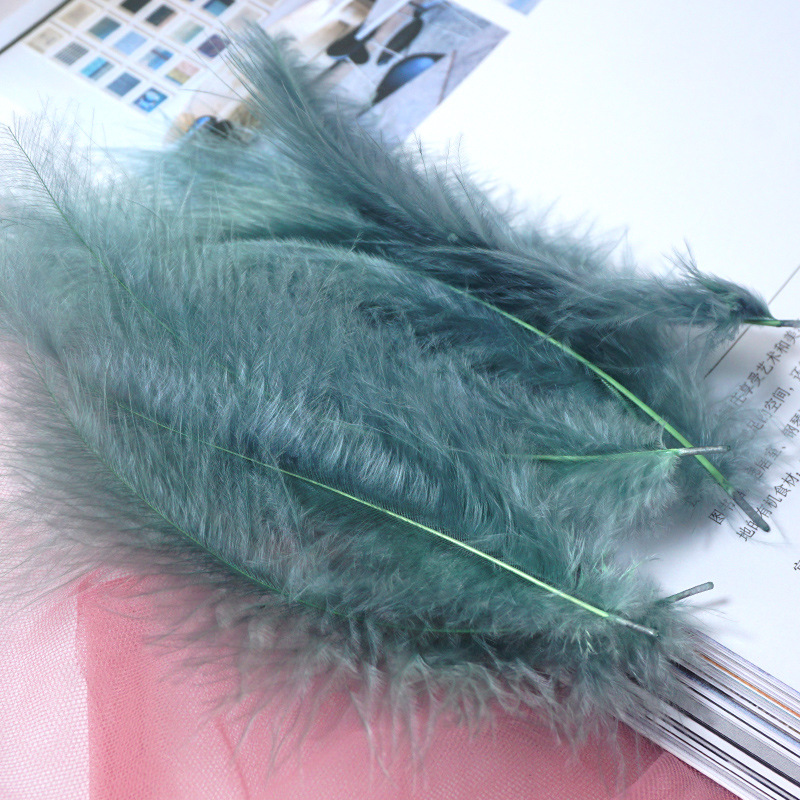 Picture of Feather Decoration Colorful Turkey Hair Pointed Tail Velvet Dream Catcher Material Wave Ball Gift Box Filler Shooting Props
