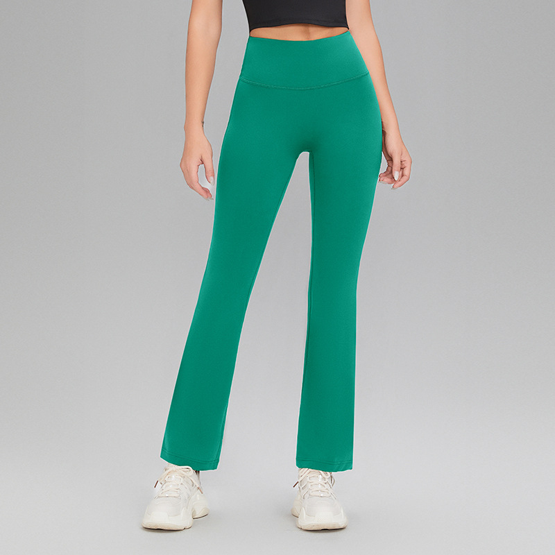 Picture of Lycra High-elastic Naked Shark Pants Hip-lifting High Waist Slimming Wide Leg Sports Fitness Flared Pants Women's Outer Wear Yoga Pants
