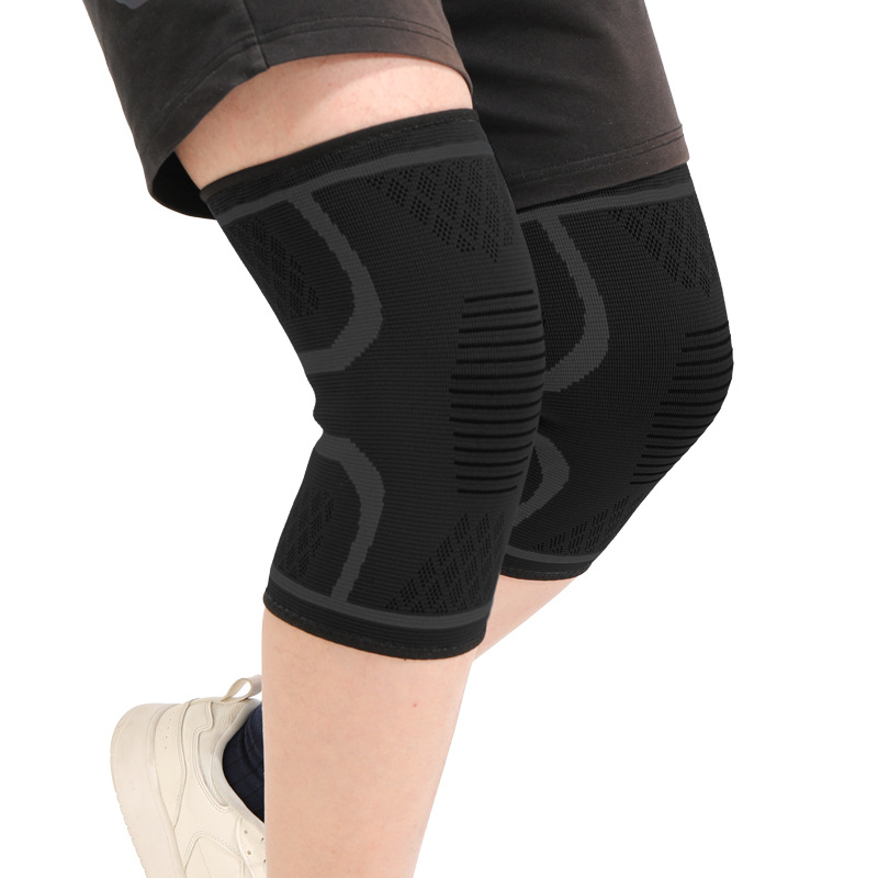 Nylon Knitted Knee Protector Silicone Non-slip Running Basketball Mountaineering Professional Knee Joint High Elastic Traceless Protector
