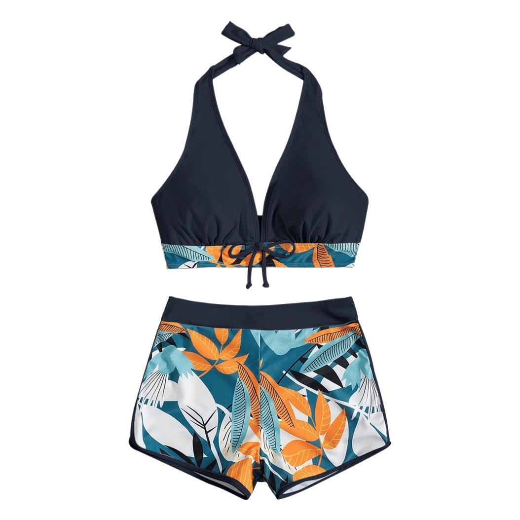 Swimming River swimsuit new bikini swimsuit split printed boxer swimsuit European and American sexy ladies bikini