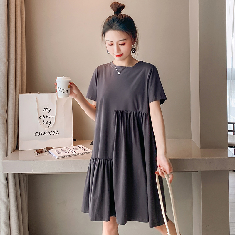 Picture of Maternity Summer New Fashion Short-sleeved T-shirt Skirt Small Top Loose Maternity Dress Summer