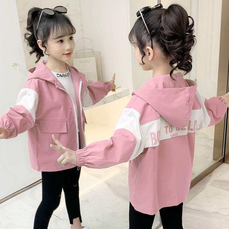 2024 New Girls' Spring and Autumn Thin Coat Fashion New Children's Top Women's Korean Sports Jacket