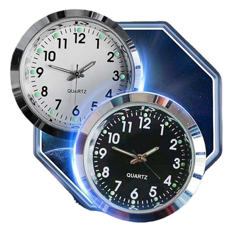 Wholesale luminous pin Watch head car watch decoration watch gall round clock gall quartz movement inlaid watch core alloy shell