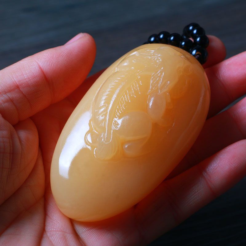 Original Stone Pixiu Handle Afghan Silk Jade Yellow Jade Pixiu Jade Handle Play Piece Lucky