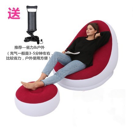 Picture of Cross-border Spot Thickened Flocking Inflatable Sofa Lazy Sofa Internet Celebrity Single Comfortable Sofa Nap Recliner Creative