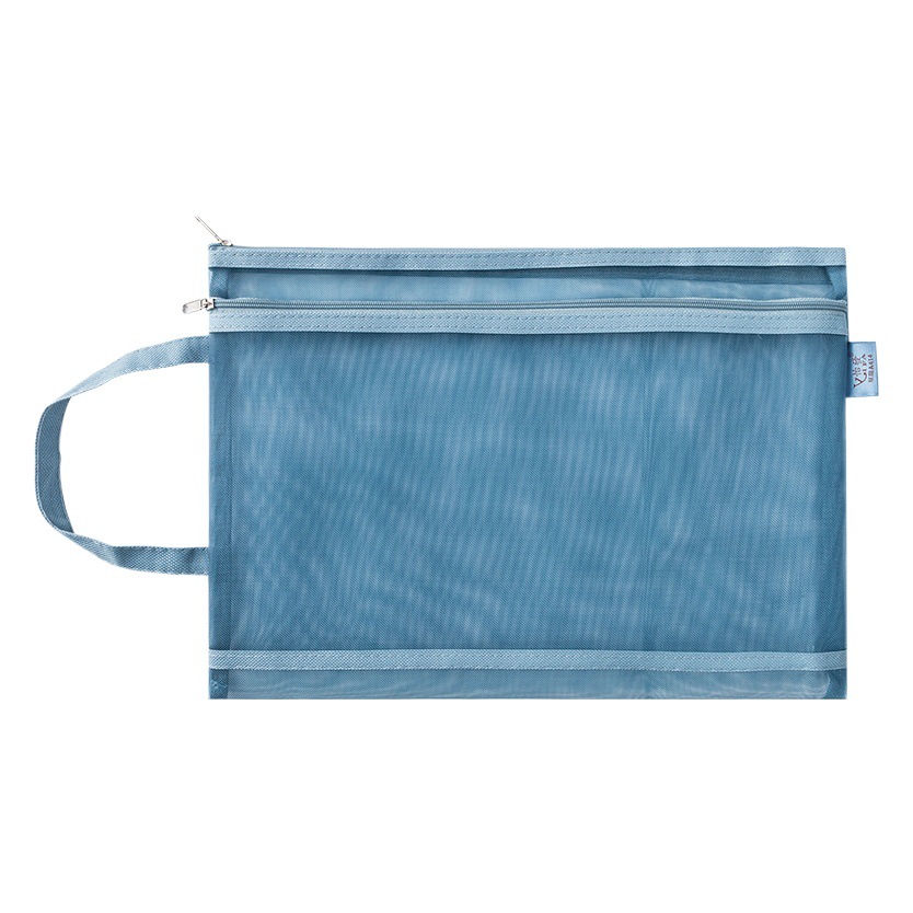 Morandi Portable A4 Mesh File Bag Primary School Student Pencil Bag Storage Bag Transparent Test Paper Information Bag Printable Logo