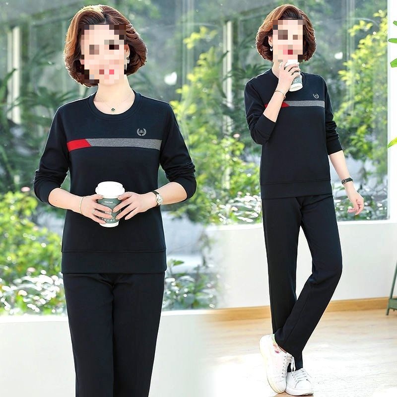 Picture of Southeast Asia cross-border 2023 spring and autumn sportswear suit middle-aged and elderly women's wear mom running casual two-piece suit