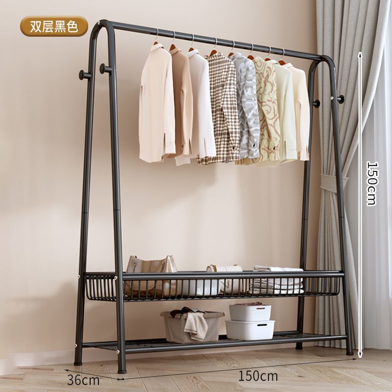 Picture of Hanging clothes rack floor-to-ceiling bedroom household coat rack simple clothes hanger drying rack indoor storage rack cooler pole
