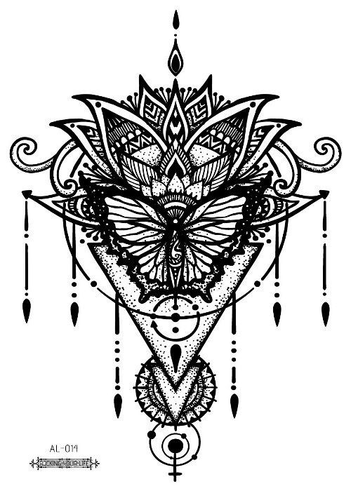 Picture of Cross-border New Waterproof Chest Tattoo Sticker Original Big Figure Sexy Flower Arm Tattoo Sticker Disposable Tattoo Sticker