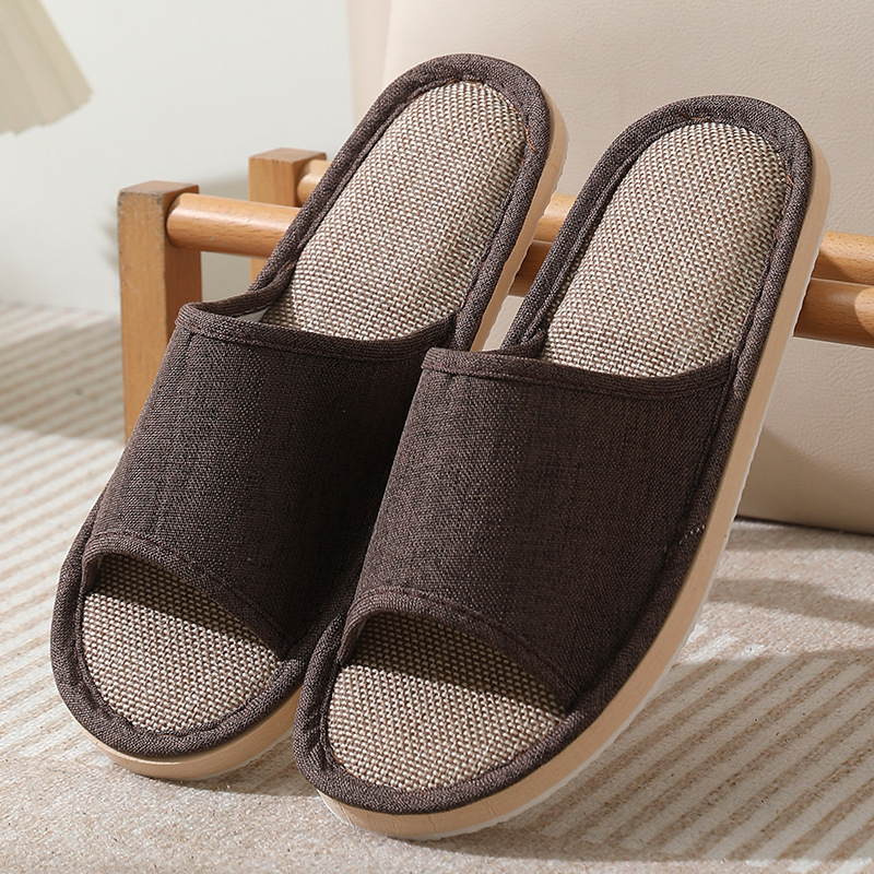 Picture of 2025 New Hotel Cotton and Linen Slippers for Women Spring, Autumn and Summer Home Couples Linen Thick-Soled Four Seasons Sandals and Slippers