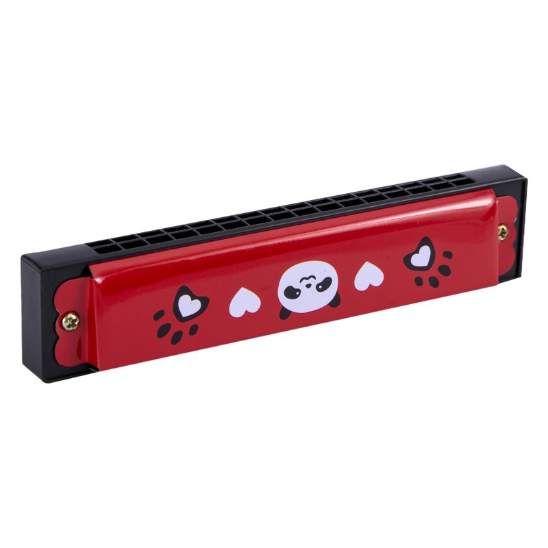 Children's metal harmonica playing musical instrument toy kindergarten Primary School students 16-hole wooden harmonica push toy gift